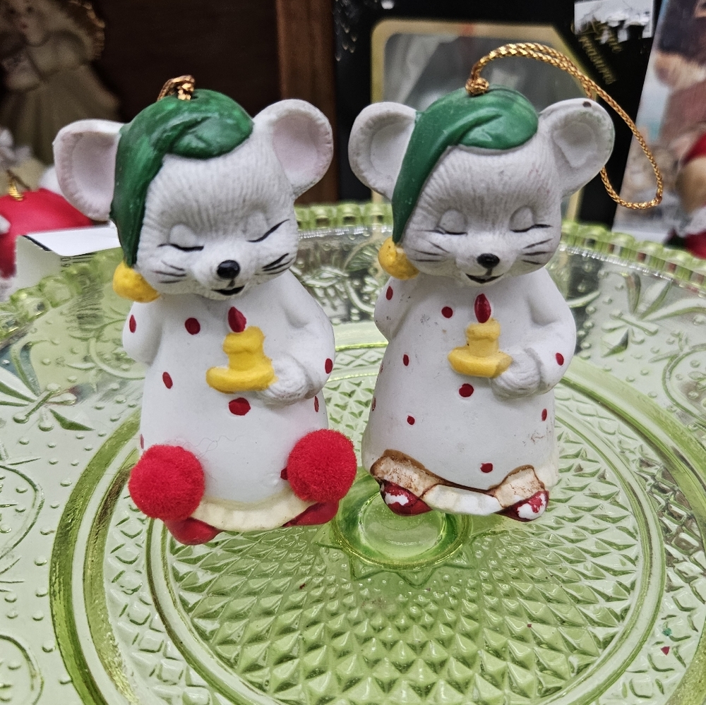 Sleepy Mouse Christmas Ornaments
